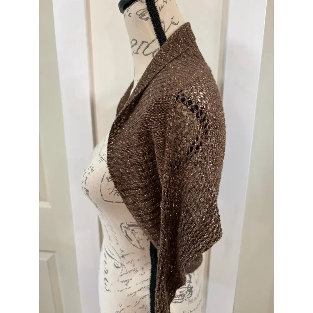 Vintage Y2K Mix It Brown Long Sleeve Shrug Sweater Size Medium